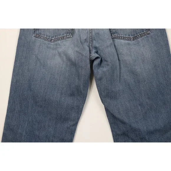 Vintage Y2K Lucky Brand Mens 32x32 Distressed Flared Wide Leg Denim Jeans Blue